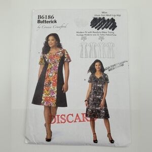 🧵4/$20🧵  Butterick B6186 Dress Sewing Pattern Uncut Size X-S-M-L-XL DIY